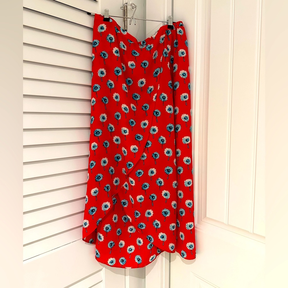 J.Crew poppy flower midi skirt